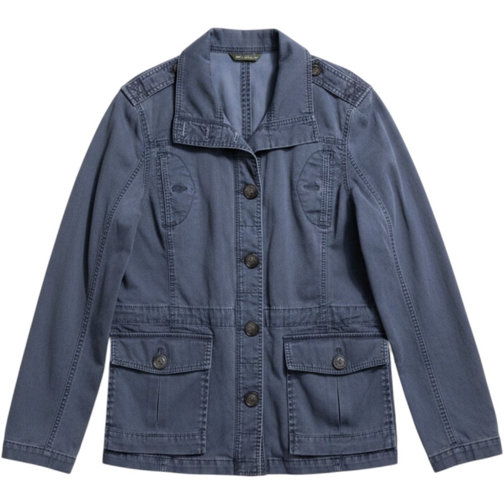 Eddie Bauer Field Jacket Women XL Blue Utility Field Cotton Military Chore Coat
